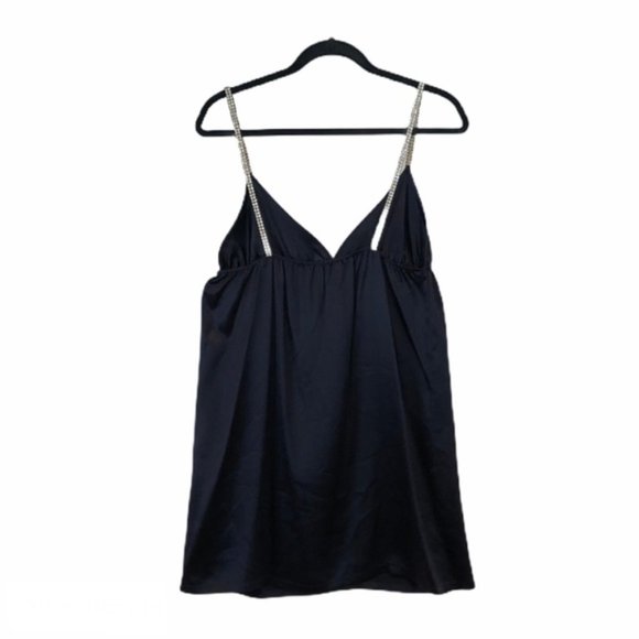 Laundry By  Design Navy  Silk Slip Dress SZ M - Picture 3 of 4